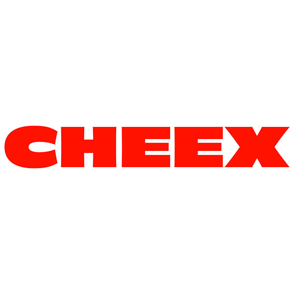 orange text on white background: Cheex logo.